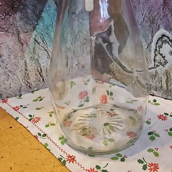 Vintage 1970 Log Cabin Glass Syrup Dispenser Pitcher Gold Eagle Design - Picture 5 of 5